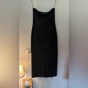 H&M Black Sheath strapless Midi Dress for Cocktail